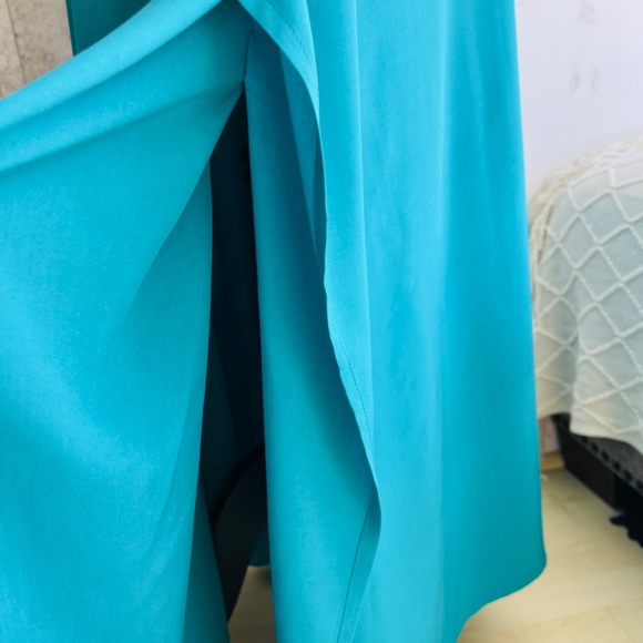 Dark Turquoise Rayon Kaftan Dress: Resort Wear - Picture 5 of 9